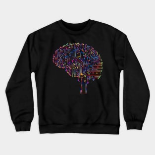 Colorful circuit digital computer brain Crewneck Sweatshirt